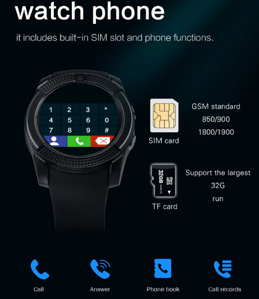 SMART WATCH V8 LA MONTRE CONNECTEE AUX 20 FONCTIONNALITES